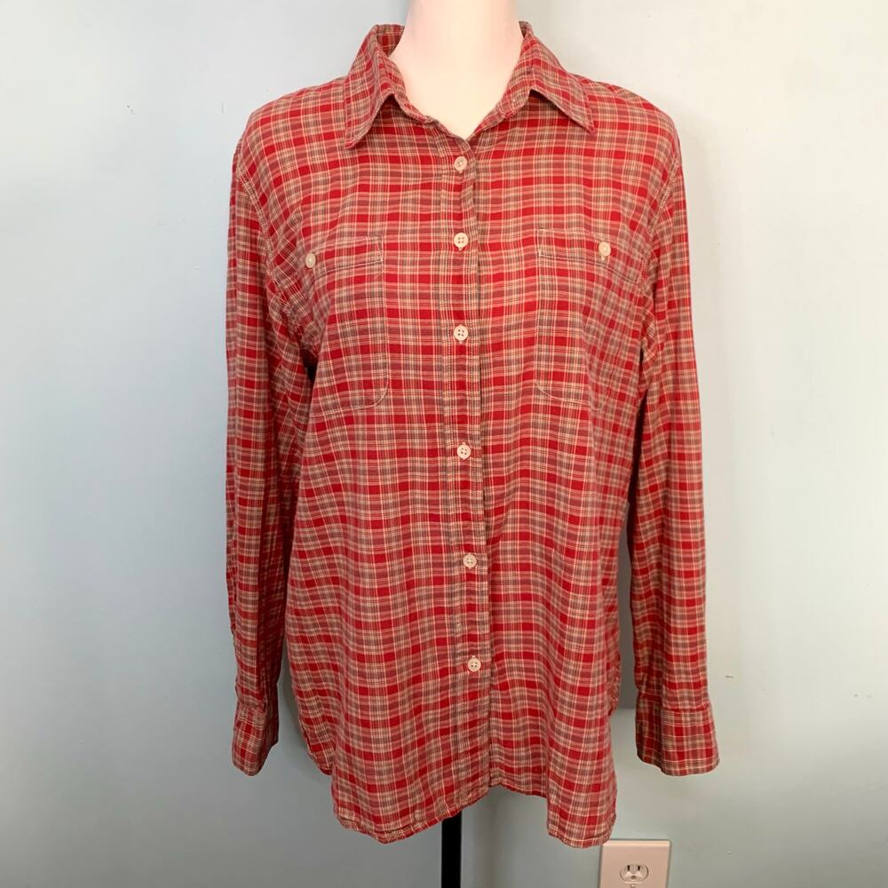 Lauren Jeans Co. Red and Green Plaid Button Down Shirt Size XL - Picture 7 of 8